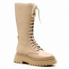 Bota alta militar color beige