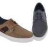 Zapato caballero piel marino-taupe