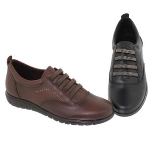 Zapato cómodo señora piel negro