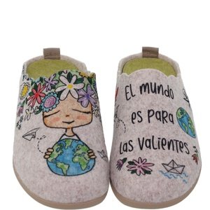 Zapatilla casa señora color gris